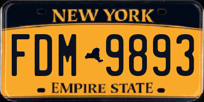 NY license plate FDM9893