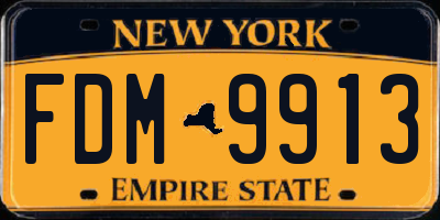NY license plate FDM9913