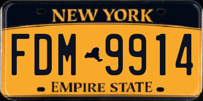 NY license plate FDM9914