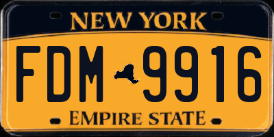 NY license plate FDM9916