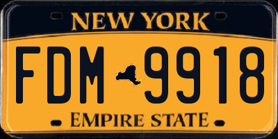 NY license plate FDM9918