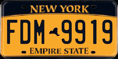NY license plate FDM9919