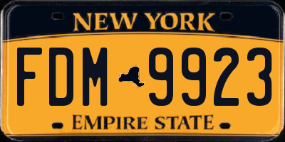 NY license plate FDM9923
