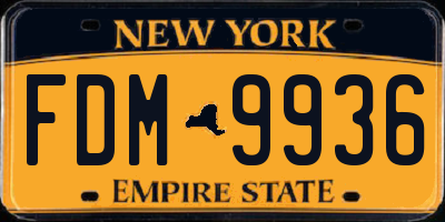 NY license plate FDM9936