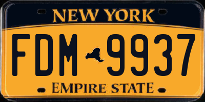 NY license plate FDM9937