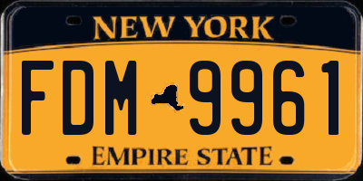 NY license plate FDM9961