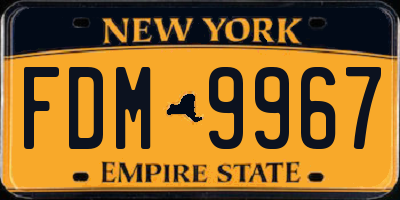 NY license plate FDM9967