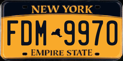 NY license plate FDM9970