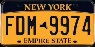 NY license plate FDM9974