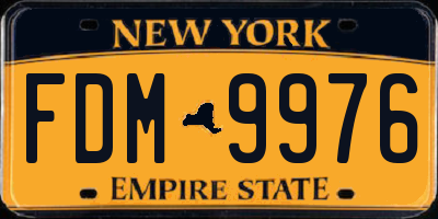 NY license plate FDM9976