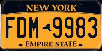 NY license plate FDM9983