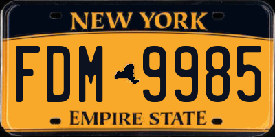 NY license plate FDM9985