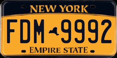 NY license plate FDM9992