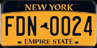 NY license plate FDN0024