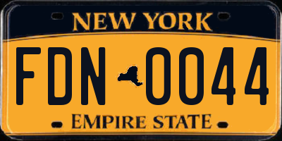NY license plate FDN0044