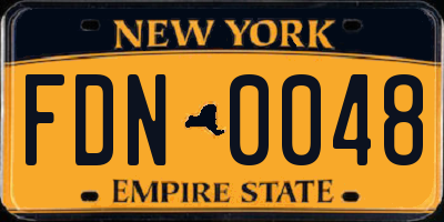 NY license plate FDN0048