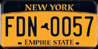 NY license plate FDN0057