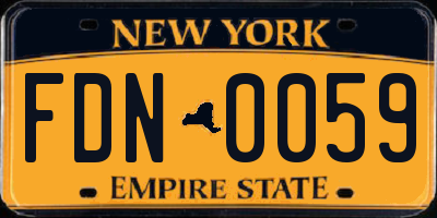 NY license plate FDN0059