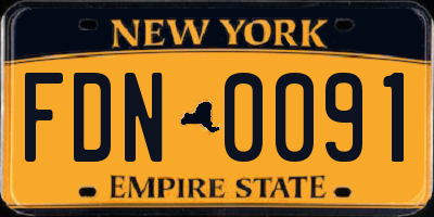 NY license plate FDN0091