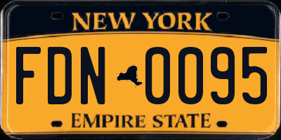 NY license plate FDN0095