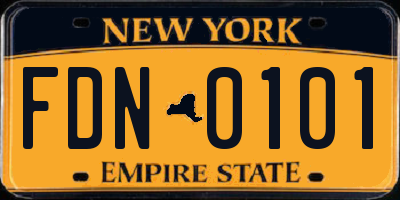 NY license plate FDN0101