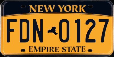 NY license plate FDN0127