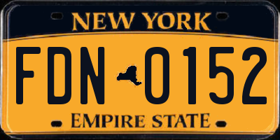NY license plate FDN0152