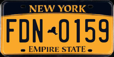 NY license plate FDN0159