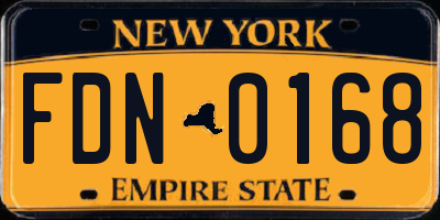 NY license plate FDN0168