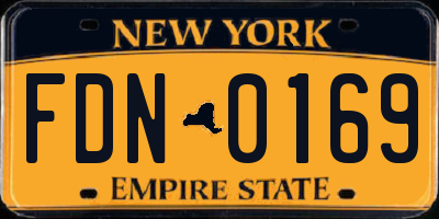 NY license plate FDN0169