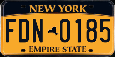 NY license plate FDN0185