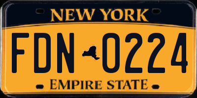NY license plate FDN0224