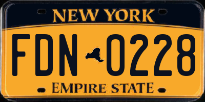 NY license plate FDN0228