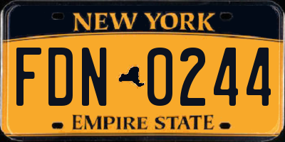 NY license plate FDN0244