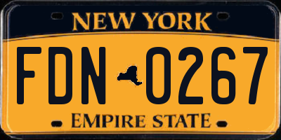 NY license plate FDN0267
