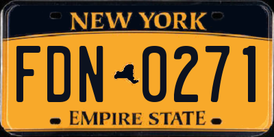 NY license plate FDN0271