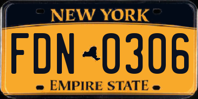 NY license plate FDN0306