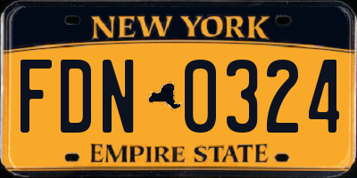NY license plate FDN0324