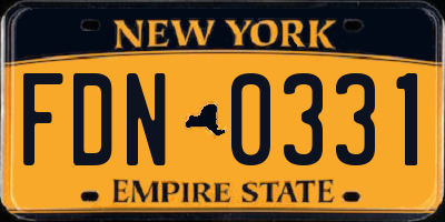 NY license plate FDN0331