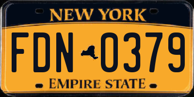 NY license plate FDN0379