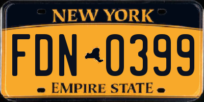 NY license plate FDN0399