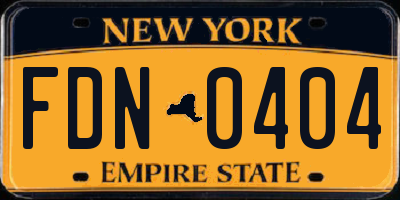 NY license plate FDN0404