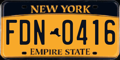 NY license plate FDN0416