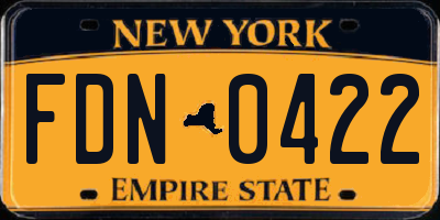 NY license plate FDN0422