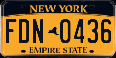 NY license plate FDN0436