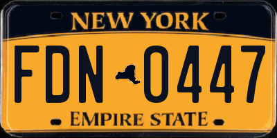 NY license plate FDN0447