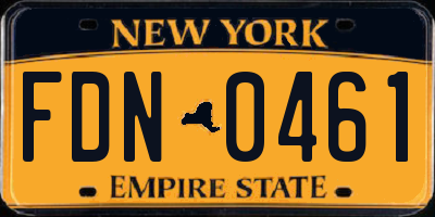 NY license plate FDN0461