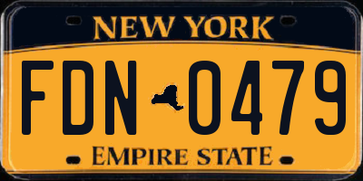 NY license plate FDN0479