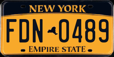 NY license plate FDN0489
