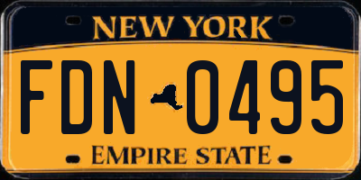NY license plate FDN0495